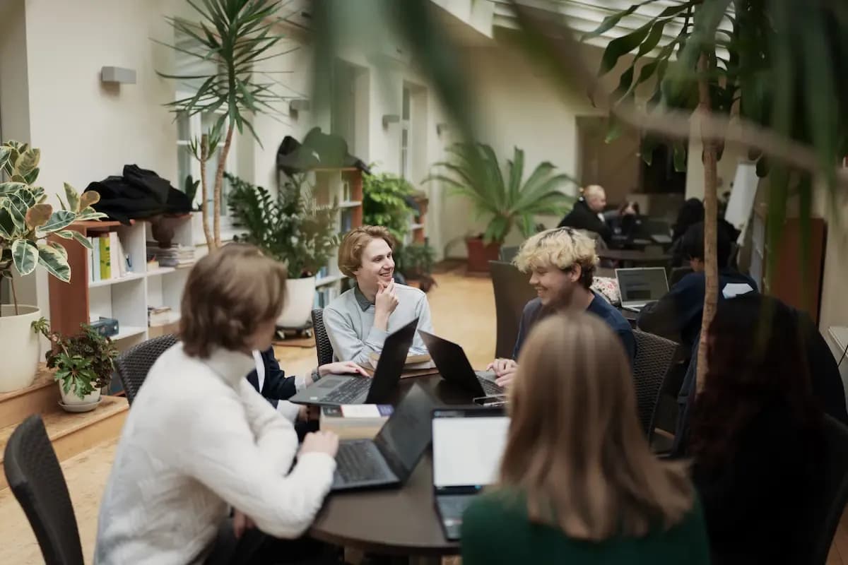Vilnius University students talking